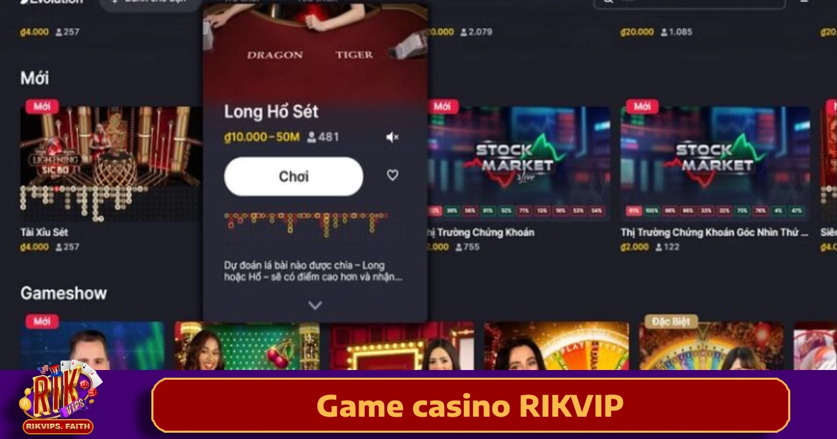 Game Casino Rikvip 5 Hướng dẫn tham gia Game Casino Rikvip